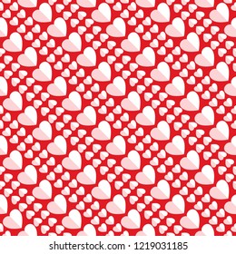 Seamless pattern of hearts. Valentine's day gift paper print. Vector illustration.
