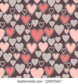 Seamless pattern with hearts. Valentines Day background