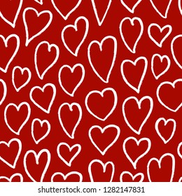 Seamless pattern with hearts. Valentine's Day vector background. Great for cards, packaging, invitation, wallpaper.