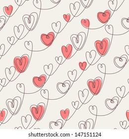Seamless pattern with hearts. Valentines Day background