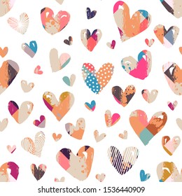 Seamless pattern with hearts. Valentine's Day. Can be used on packaging paper, fabric, background for different images, etc.