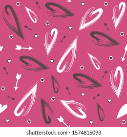 seamless pattern with hearts for Valentine's day vector