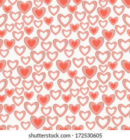 Seamless pattern with hearts. Valentines Day background. Vector holiday texture