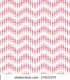 Seamless pattern with hearts, valentines day background