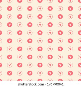 Seamless pattern with hearts. Valentines day background. Vector illustration