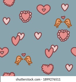 Seamless pattern of hearts for valentine's day. Can be used for background, wrapping paper, fabric, gifts, scrapbooking, and so much more!