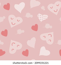 seamless pattern with hearts for Valentine,s Day