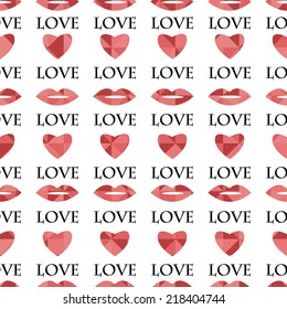 Seamless pattern with hearts for Valentine's Day 