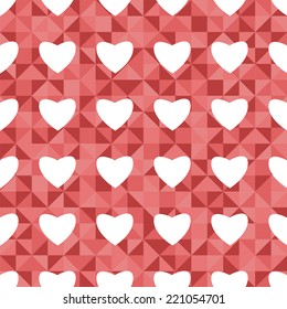 Seamless pattern with hearts for Valentine's Day 