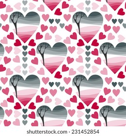 Seamless pattern of hearts for Valentine's Day
