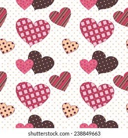 Seamless pattern of hearts for Valentine's day
