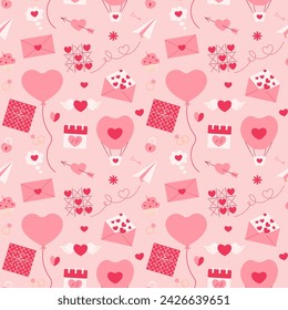 Patrón sin fisuras con corazones para el día de San Valentín