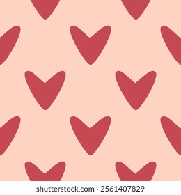 seamless pattern with hearts for valentines day, flat vector illustration, perfect for your holiday background, textile, greeting card, wrapping