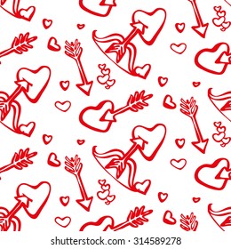 Seamless pattern with hearts. Valentines Day background. Stylish repeating print