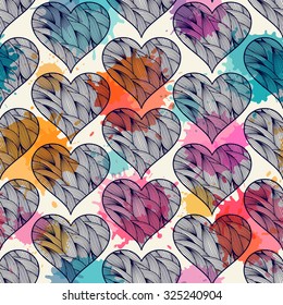 Seamless pattern with hearts. Valentine's Day