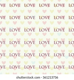 Seamless pattern with hearts for Valentine's Day .Simple print of colorful hearts
