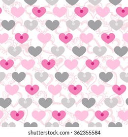 Seamless pattern with hearts. Valentine's Day. Winter.