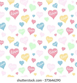 Seamless pattern with hearts. Valentines Day background
