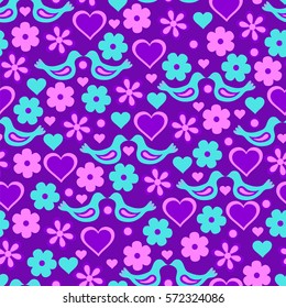 Seamless pattern with hearts for Valentine's day. Vector illustration.