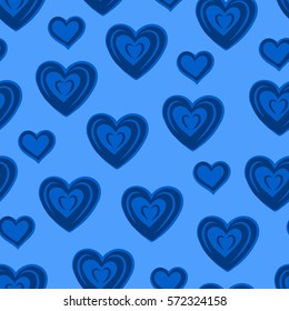 Seamless pattern with hearts for Valentine's day. Vector illustration.