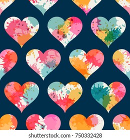 Patrón sin problemas con los corazones. Día de San Valentín. Se puede utilizar en el embalaje de papel, tela, fondo para diferentes imágenes, etc. Dibujo a mano libre