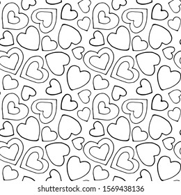 Seamless pattern with hearts. Valentines Day's, wedding texture. Illustration for print, web, fabric.