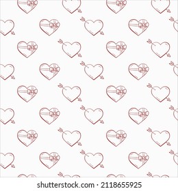 patrón impecable con corazones. San Valentín, amor y antecedentes románticos. diseño del día de San Valentín. elemento vector esquemático