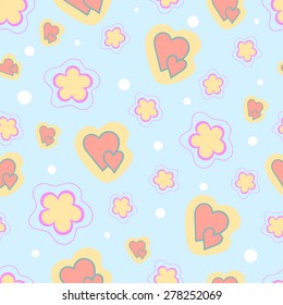 Seamless pattern with hearts vector