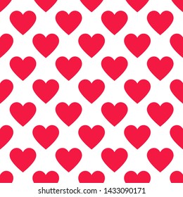 Seamless Pattern With Hearts. Vector Background For Web, Print, Wallpaper And Other Design.