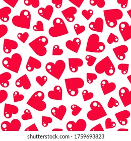 Seamless Pattern With Hearts. Vector Background.