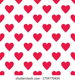Seamless Pattern With Hearts. Vector Background.