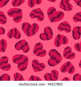 Seamless pattern from hearts. Vector background.