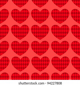 Seamless pattern from hearts. Vector background.