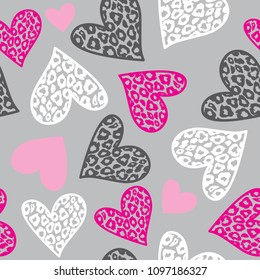 seamless pattern with hearts vector illustration, love card, vector textile fabric print, , book cover, wrapping paper