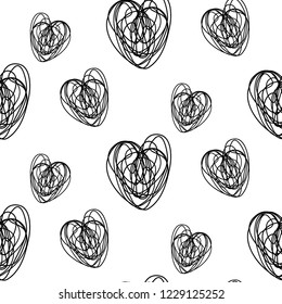 Seamless pattern with  hearts. Vector illustration.