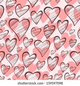 Seamless pattern with hearts. Vector illustration