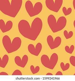 Seamless pattern of hearts. Vector illustration.