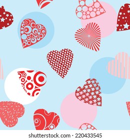 Seamless pattern with hearts - Vector illustration for design