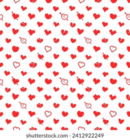 Seamless pattern with hearts. Vector illustration