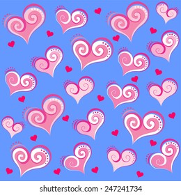Seamless pattern with hearts. Vector Illustration
