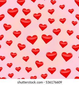 Seamless pattern with hearts. Vector illustration.
