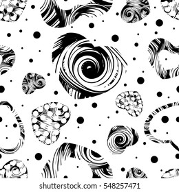 Seamless pattern with hearts. Vector illustration.
