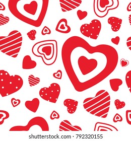 Seamless pattern with hearts. Vector illustration.