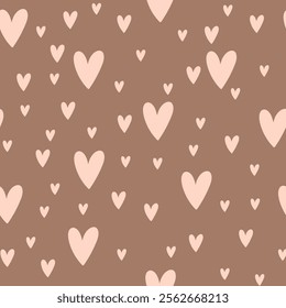 Seamless pattern with hearts. Vector Pastel background. Valentines day and love