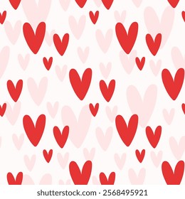 Seamless pattern with hearts. Vector Pastel background. Valentines day and love