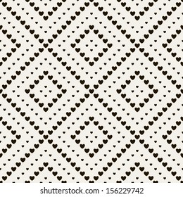 Seamless pattern with hearts. Vector repeating texture. Geometric texture