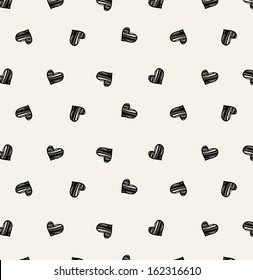 Seamless  pattern with hearts. Vector repeating texture 