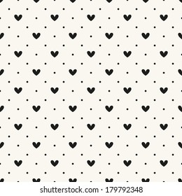 Seamless pattern with hearts. Vector repeating texture. Geometric polka dot