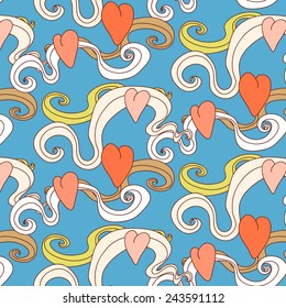 Seamless pattern with hearts. Vector repeating texture. Background for Valentine's Day.