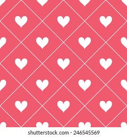 Seamless pattern with hearts. Vector repeating texture. Geometric polka dot. Simple stylish print for St. Valentine's Day